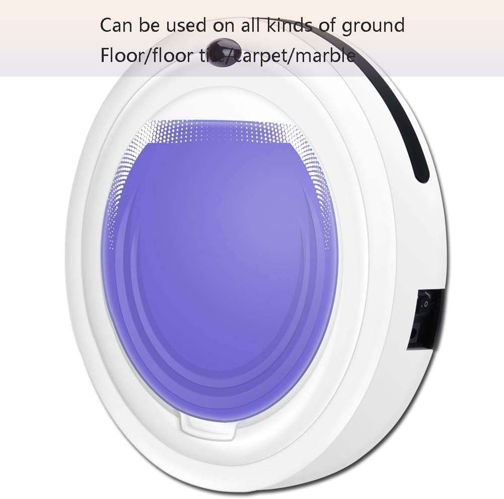 Mini Super-Thin Robot Vacuum Cleaner, Intelligent Sweeping Robotic Charging Vacuuming for Hard Floor Tile Medium-Pile Carpets-Purple (Color : Red) (Blue)