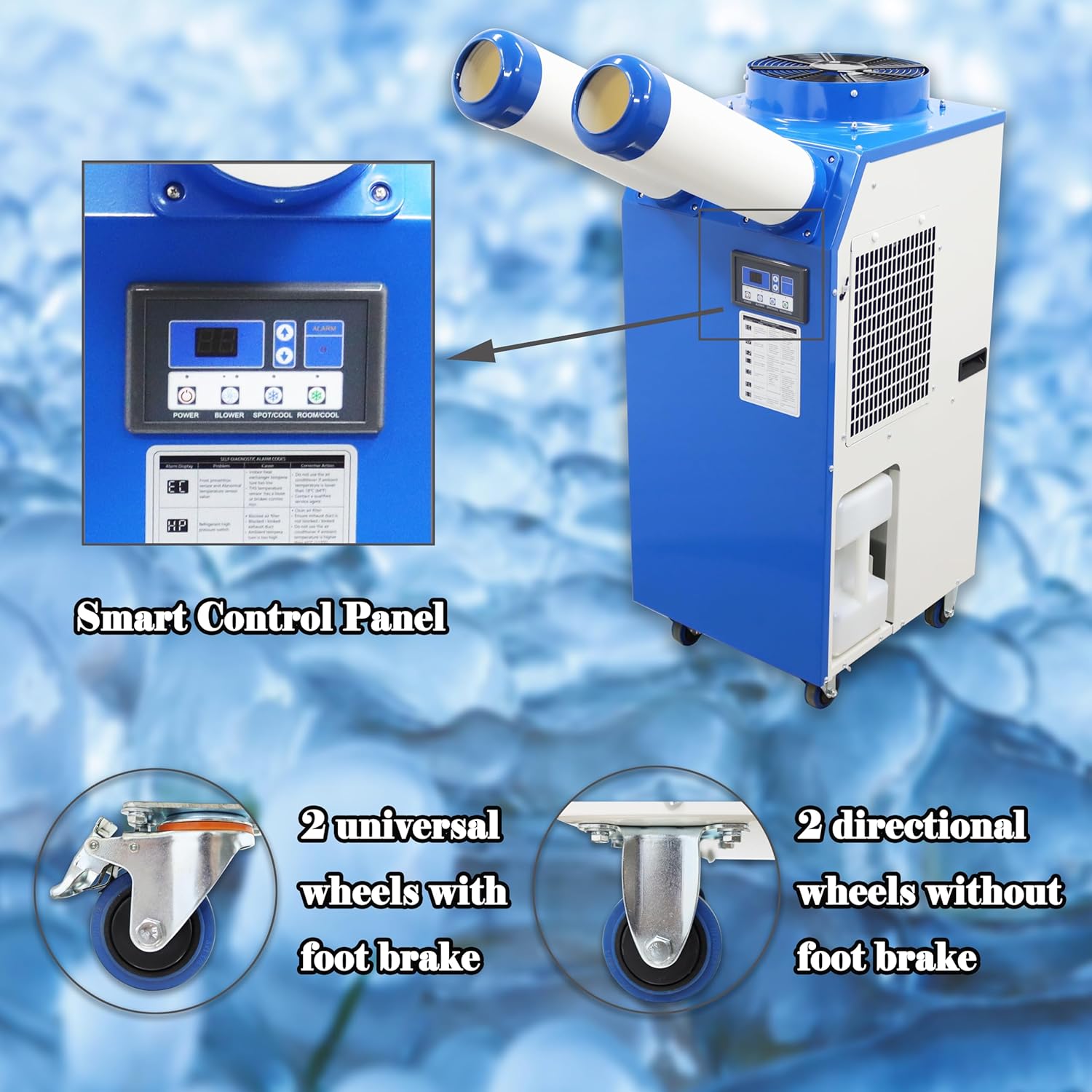 Industrial Air Conditioner Spot Cooler Air-conditioning Equipment for Supermarket Factories Double Tubes 220V 1800W