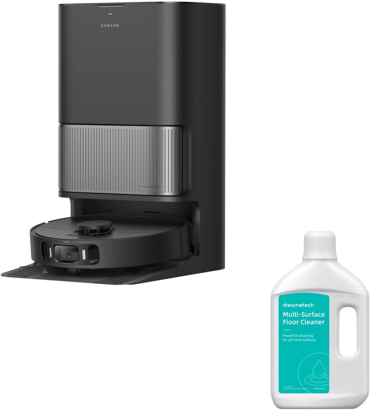 DREAME L40s Ultra AE Robot Vacuum Cleaner (Black) and Floor Cleaning Solution 1 Bottle of 33.81 fl Oz (1L)