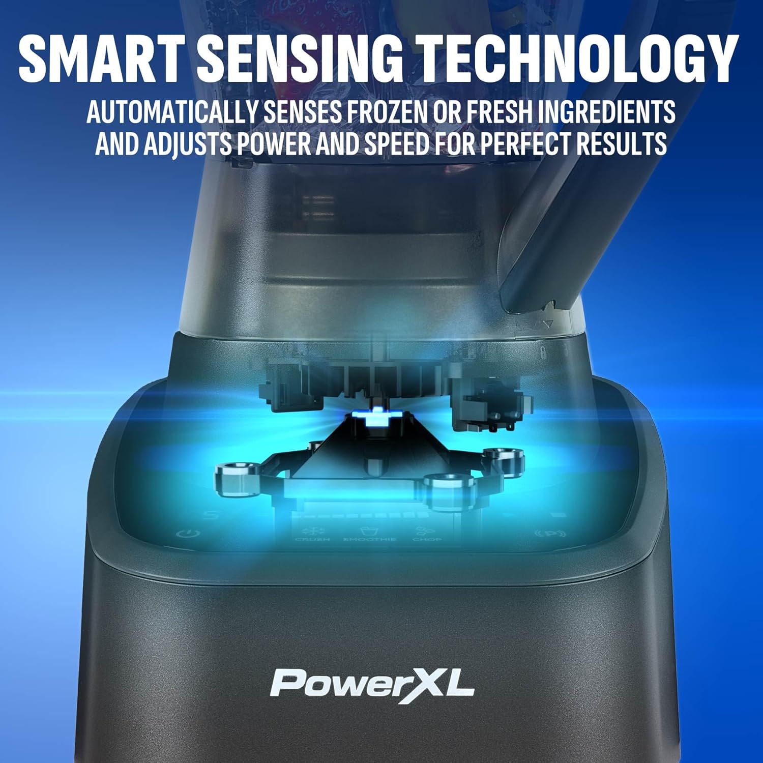 PowerXL SensiMax Blender + Personal To Go Cup – Smart Sensing Technology, Quieter Blending, 3 Functions (Chop, Smoothie, Ice Crush), 10 Speed Controls, 72OZ Pitcher, 1500 Watts