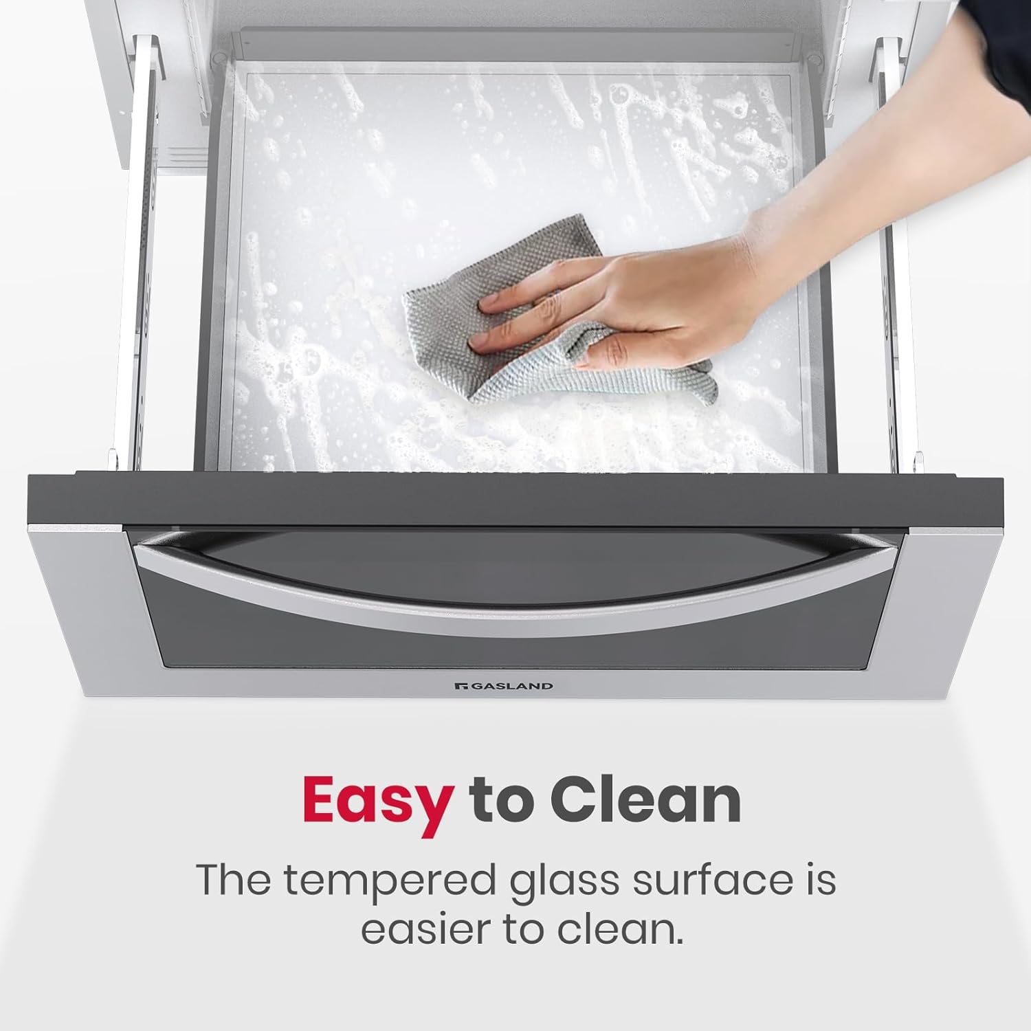 GASLAND 1.2 cu. ft. Microwave Drawer 24 Inch, 1000W Built in Drawer Microwave, Under Counter Microwave, Under the Cabinet Microwave with 11 Custom Cooking Levels, Touch Controls, Stainless Steel