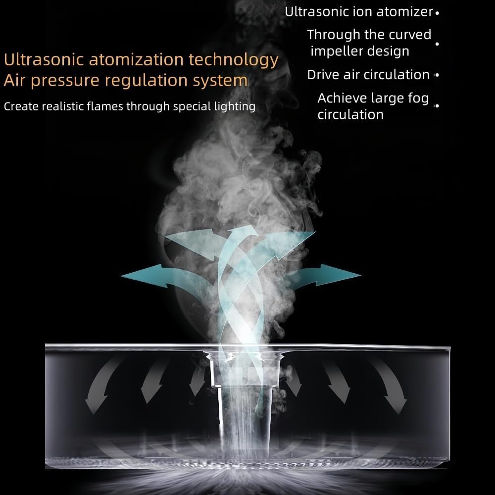 Smart Electric Fireplace, Modern Built - in Electric Fireplace, 3D Holographic Fireplace, Recessed Humidifier for Living Room Office TV Stand Units(47.2'')