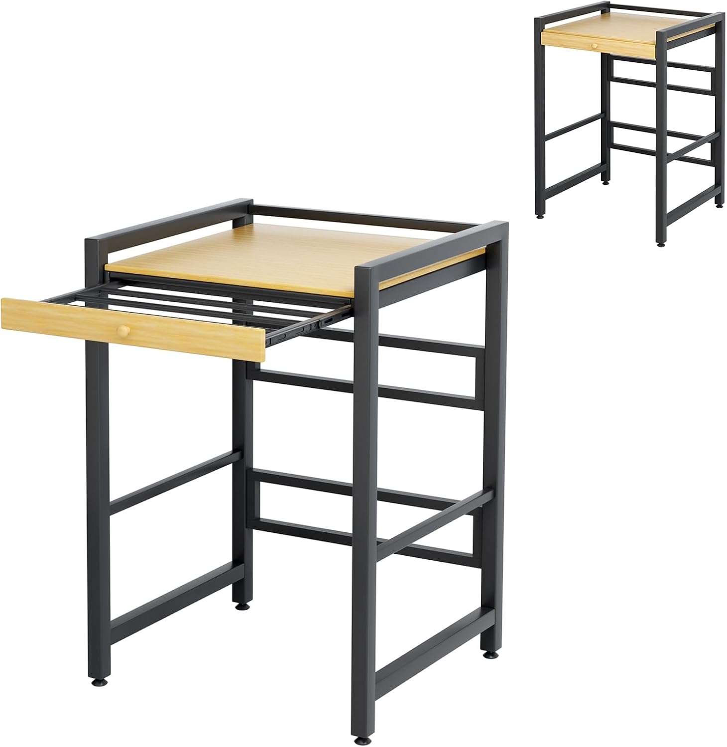 Washer Dryer Stacking Rack, Freestanding Over The Washer and Dryer Rack with Sliding Rail Hanger for Laundry Room, Bathroom Organization, 200KG Load Capacity, 24.8