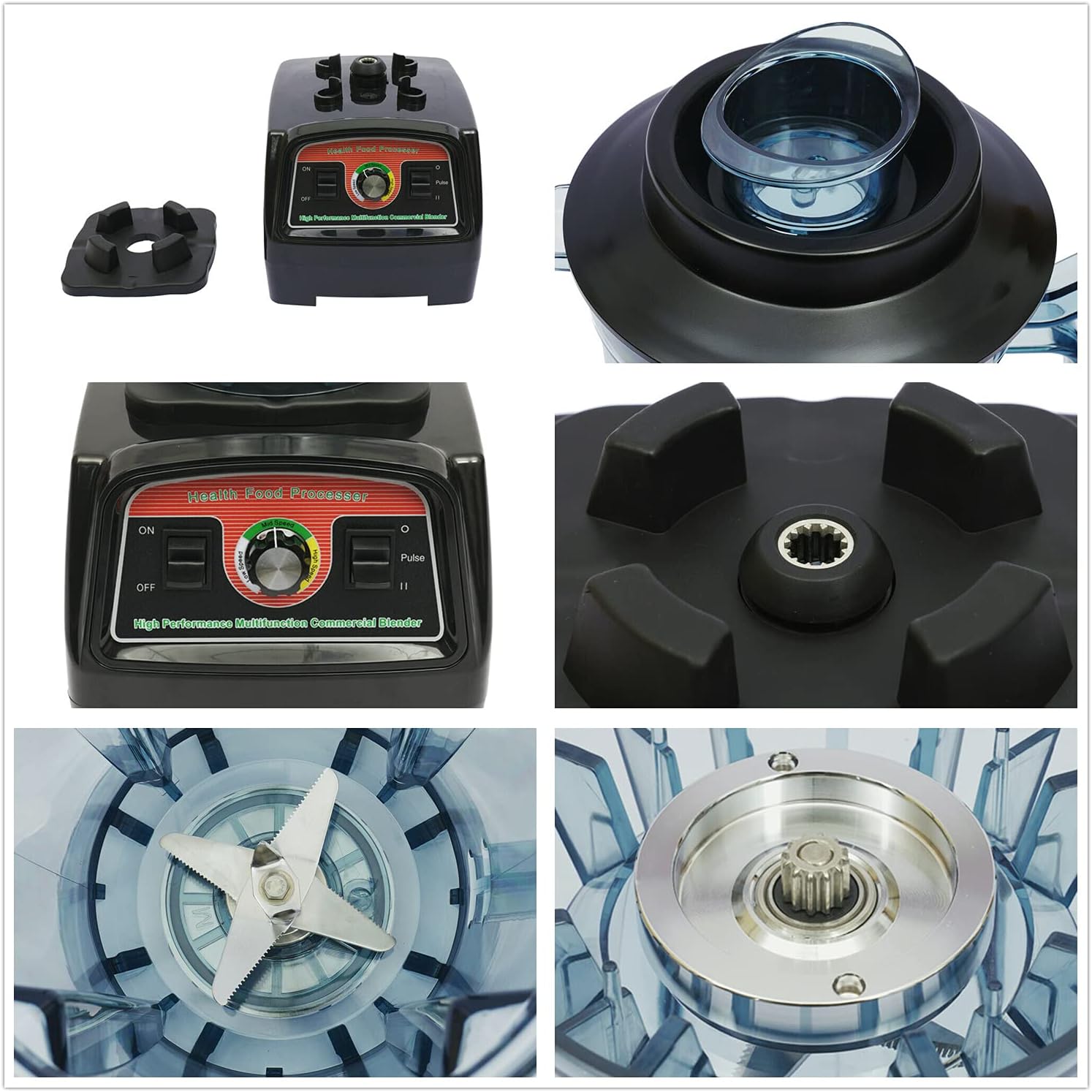 Professional Countertop Blender 2800W Commercial Smoothie Blender Shakes Smoothies Juicer Maker Machine with 140 OZ BPA Free Pitcher (Smoothie Blender)