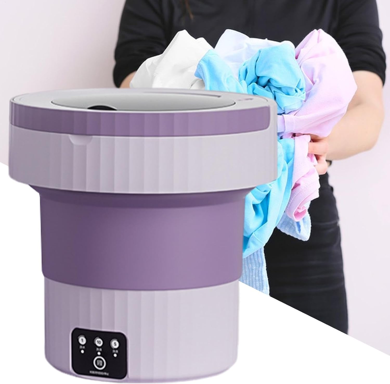 Household Portable Washer - Folding Laundry Machine, Underwear Washer | Compact Washer For Light Clothing, Toddler Apparel, Ideal For Student Dorms, Easy Washing For Small Clothes And Underwear