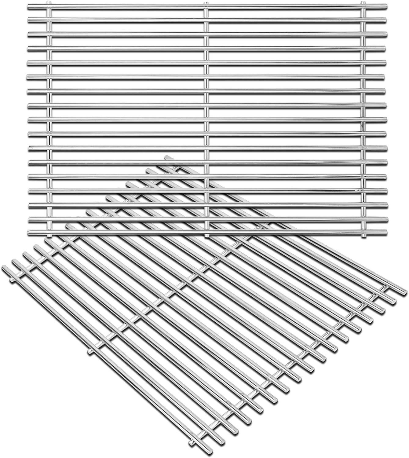 7528 Cooking Grates for Weber Genesis E and S Series 300 E310 E320 S310 S320 Gas Grills, 304 Stainless Steel Grid 2 Pack for Pit Boss PB700 Series Grates 19.5 x 12.9 x 0.6