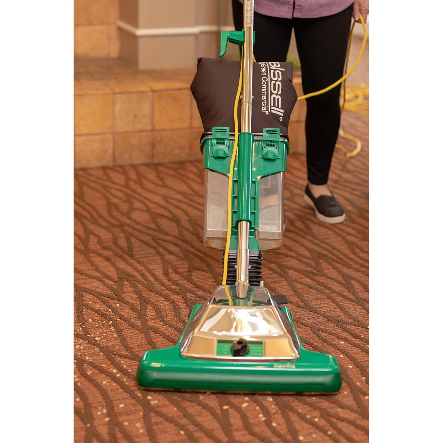 Bissell BigGreen Commercial BG102DC ProCup Comfort Grip Handle Upright Vacuum with Magnet, 870W, 16